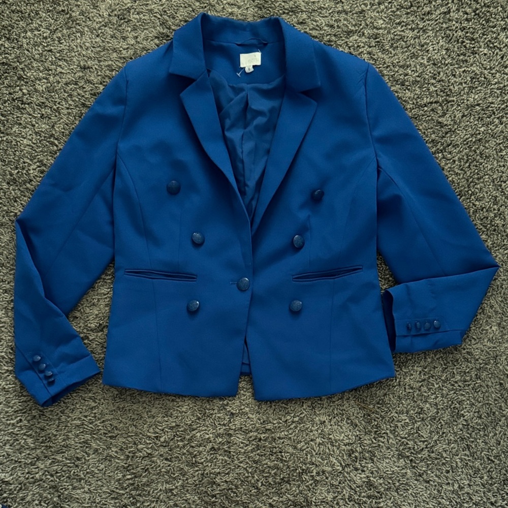 Blue Double-Breasted Jacket